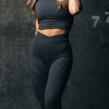Load image into Gallery viewer, Surface Path Laser-Cut Legging - Dark Grey